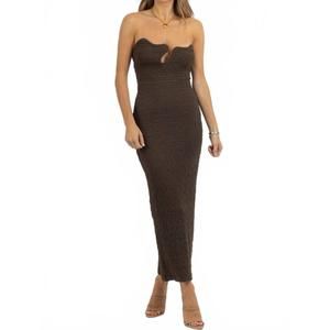 NEW ONE & ONLY audrey maxi dress in chocolate